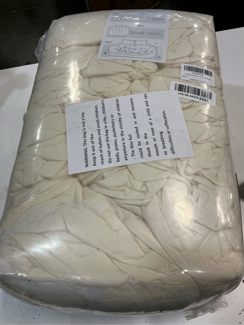 Condition photo showing New/Like New for double egg chair cushion replacement 55x35in -thickened waterproof removable double hanging egg chair cushions, swing chair cushion, indoor/outdoor patio hanging basket chair cushions,beige