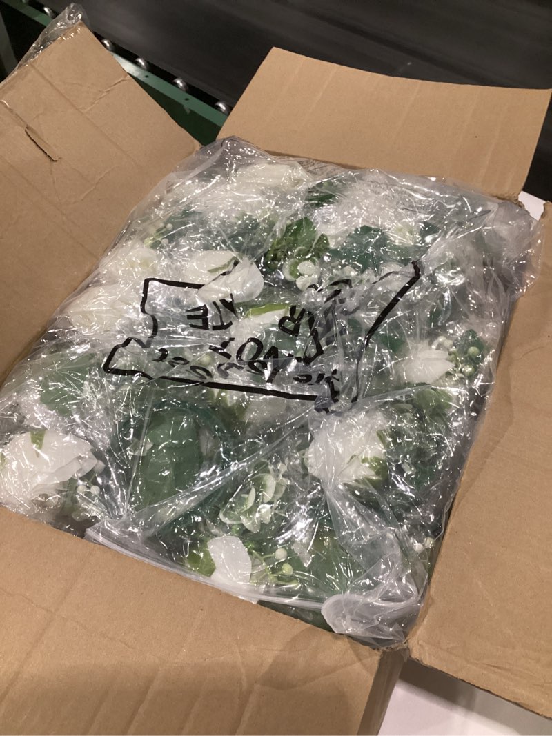 Condition photo showing Good Condition for yunlly 20 pcs rose candle rings with flameless candles sets, artificial flower eucalyptus wedding centerpiece 3 inch pillar candleholders wreaths for wedding party mother's day (white) white 20