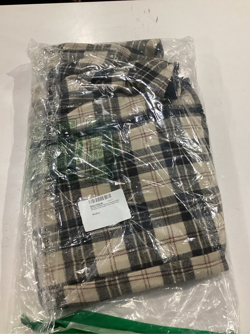 Condition photo showing As Is for mountain hardwear women's plusher microchill lined shacket small fossil tartan plaid