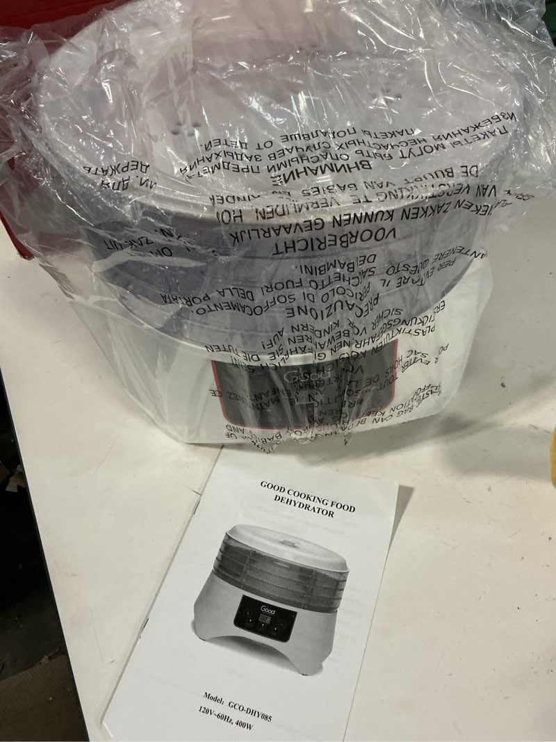 Condition photo showing New/Like New for good cooking digital food dehydrator- electric dehydrater machine w 4 trays and digital temperature controls