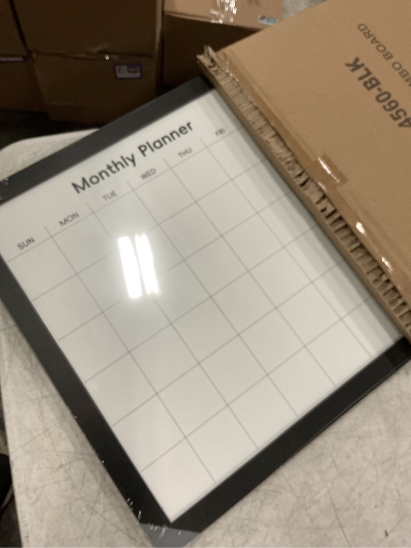 Condition photo showing New/Like New for dry erase calendar whiteboard for wall, walglass 24" x 18" linen calendar white board combo with aesthetic wood framed, bulletin board hanging wall mounted for home, school, office, kitchen linen 24" x 18"