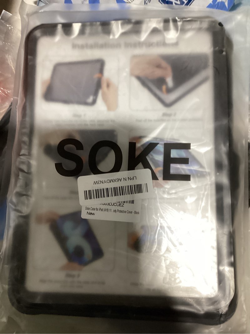 Condition photo showing New/Like New for Soke Case for iPad (A16) 11th Generation 11-inch 2025, iPad 10th Generation 10.9-inch 2022, with Built-in Screen Protector and Kickstand, Rugged Full Body Protective Cover - Black