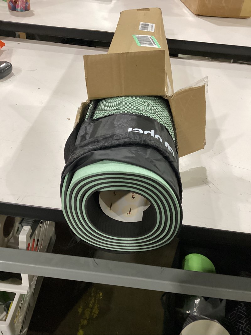 Condition photo showing New/Like New for gruper yoga mat non slip, eco friendly fitness exercise mat with carrying strap,pro yoga mats for women,workout mats for home, pilates and floor exercises matcha green / black 0.24*24*72 inches