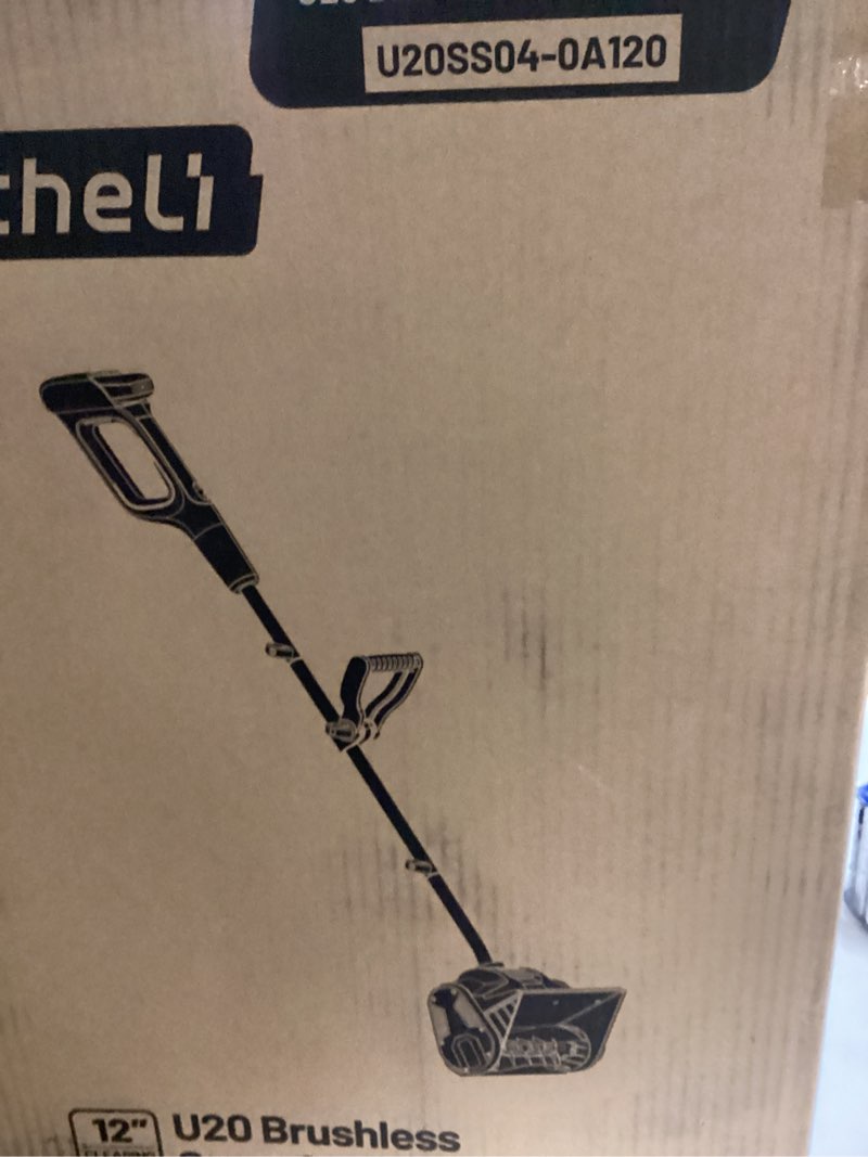 Condition photo showing New/Like New for Litheli Cordless Snow Shovel, 20V 12-Inch Battery Powered Snow Thrower, Battery Snow Blower with Auxiliary Handle, with 4.0Ah Li-ion Battery & Charger