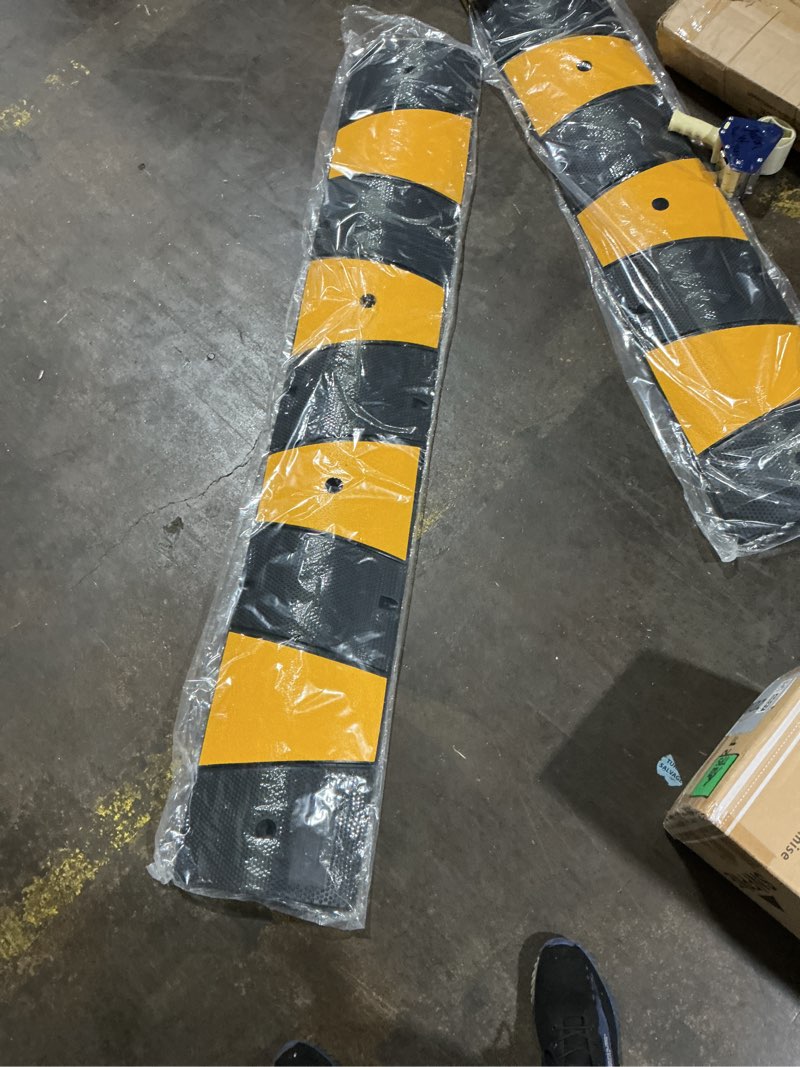 Condition photo showing Good Condition for 2pcs 6 ft. rubber speed bump 2-channel garage speed bump