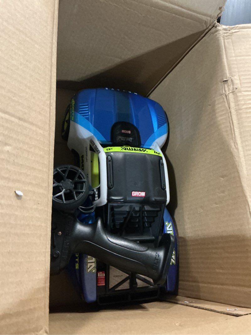 Condition photo showing As Is for arrma rc truck mojave grom 4x4 smart small scale desert truck, rtr (with battery and charger included) blue/white ara2104t2