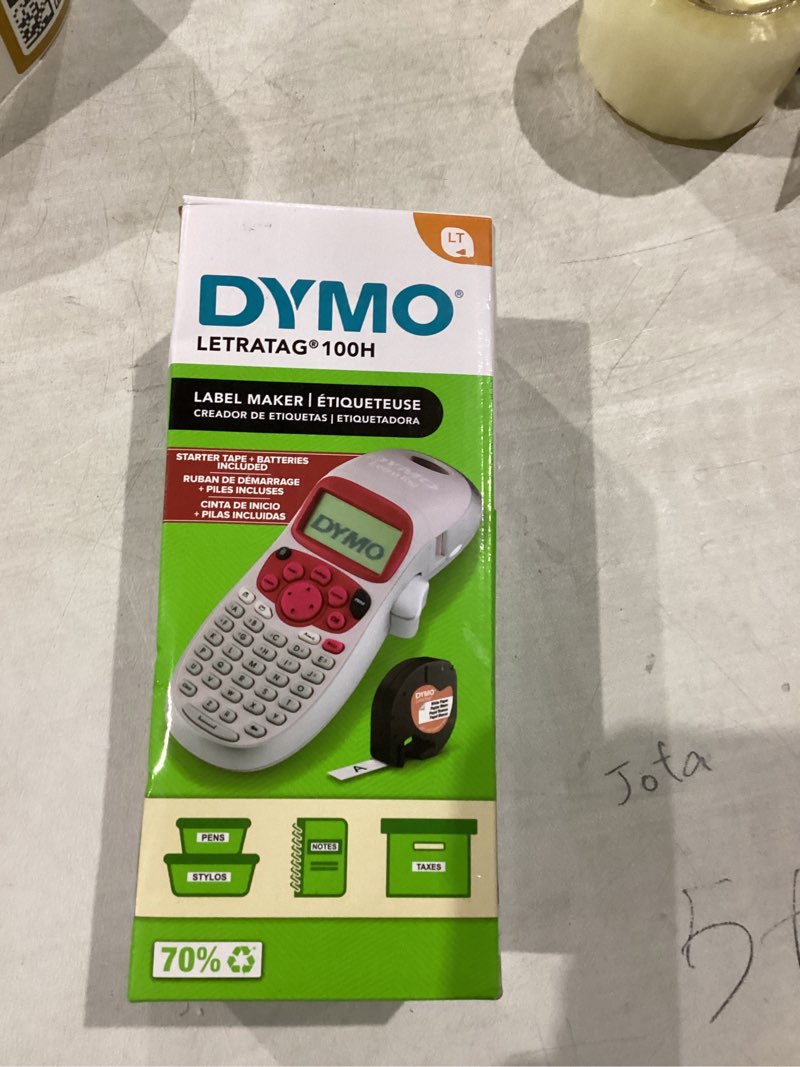Condition photo showing New/Like New for DYMO LetraTag LT-100H Handheld Aesthetic Label Maker, ABC Keyboard Label Printer with Easy-to-Use, 13 Character LCD Screen, Great for Home & Office Organization, Pink Pink Machine + 1 Tape