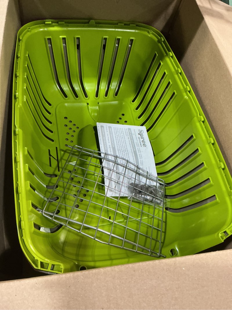 Condition photo showing Good Condition for midwest homes for pets spree travel carrier – hard-sided dog & cat carrier, small pet travel crate with handle, ventilated design, easy assembly, 24-inch, green green 24 inch