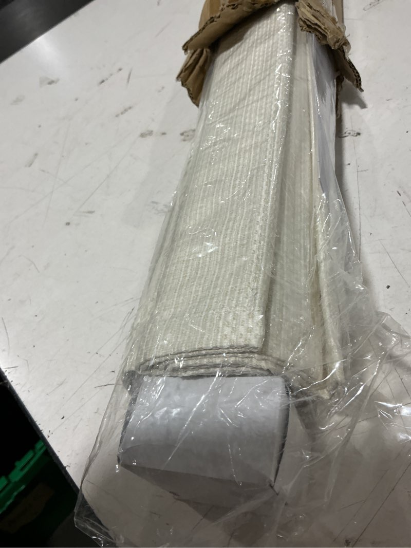 Condition photo showing Good Condition for madison park galen cordless roman shade, 34"w x 64"h, sheen ivory – room darkening, thermal insulated, energy efficient window blind with subtle sheen basketweave fabric for privacy room darkening basketweave sheen ivory 34"w x 64"h