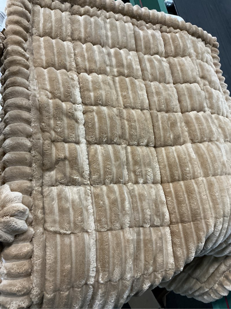 Condition photo showing As Is for new thick sofa covers washable - soft corduroy universal sofa cover 2 3 4 seater, non-slip couch cover, couch seat covers sofa slipcovers furniture protector for living room (coffee, 70x210cm) corduroy coffee 27.5''x82.6''/1 piece