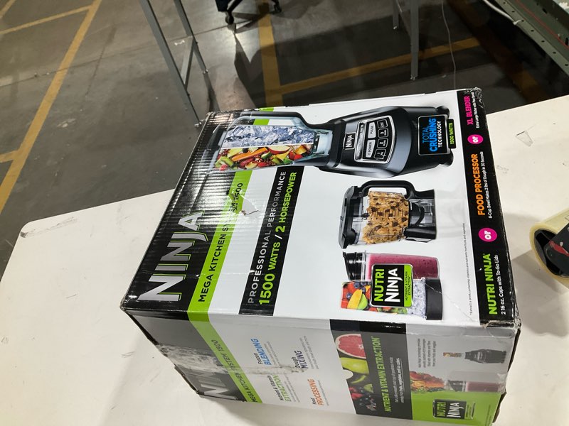 Condition photo showing As Is for Ninja Kitchen System | 8-Cup Food Processor Bowl & 72 oz. Blender All-in-One | With (2) 16 oz. To-Go Cups | For Smoothies, Ice Crushing, Dough & More | 1500 Watt | Black | BL770 Pitcher + Bowl + (2) 16-oz. Cups