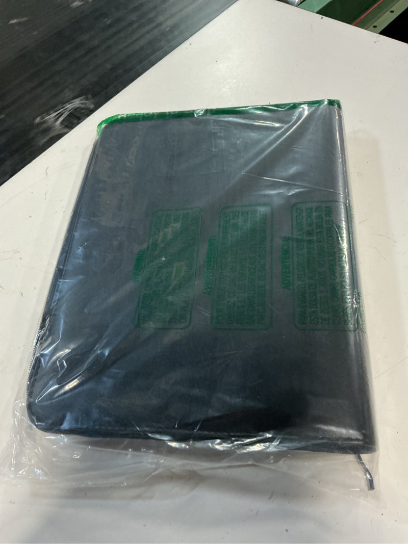 Condition photo showing Good Condition for leathario portfolio binder, includes 10 sheet protectors and a pen, 13 inch tablets organizer, vegan leather a4 padfolio, multi-pocket notepad business planner professional 3 ring document black-3 ring
