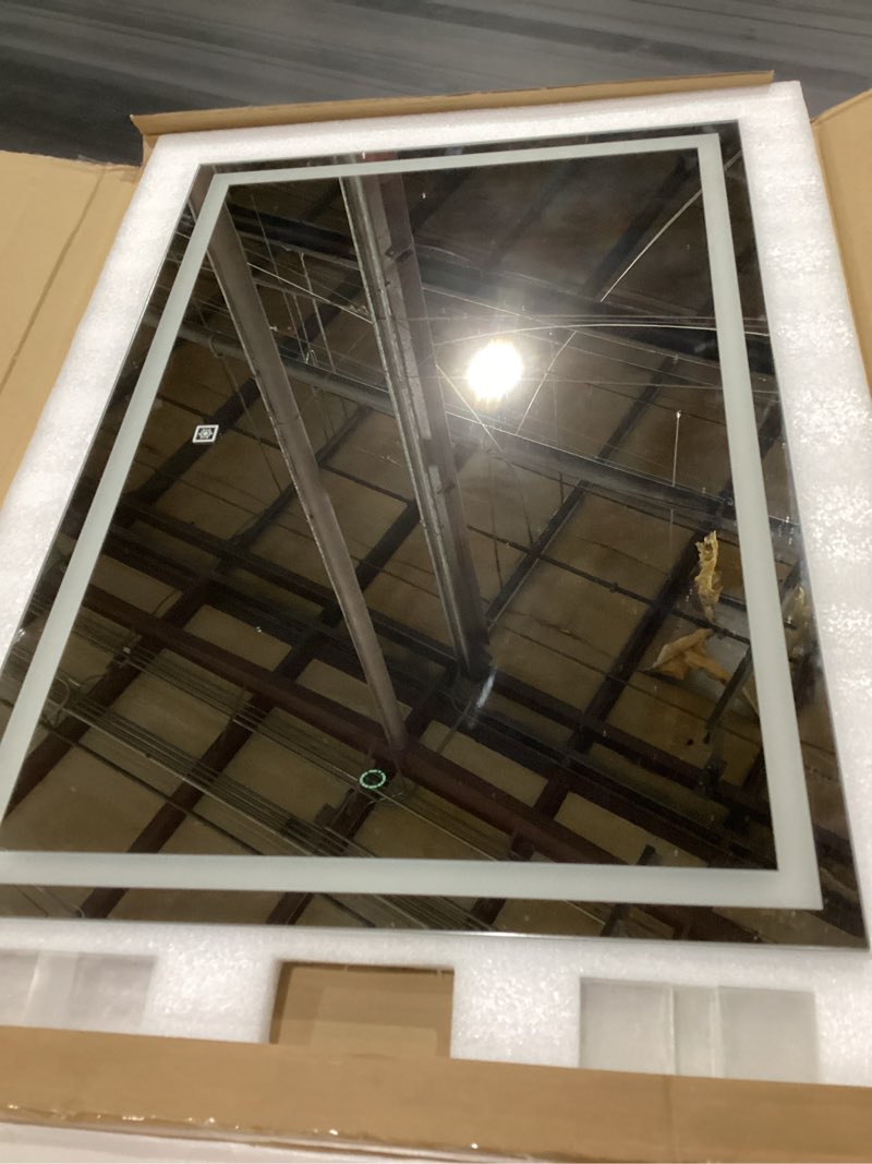 Condition photo showing Good Condition for rolove 32x 22 inch large lighted vanity mirror with dimmable 3 modes, led makeup mirror for bathroom ? dressing room, tabletop or wall-mounted, white white 22"l x 32"w