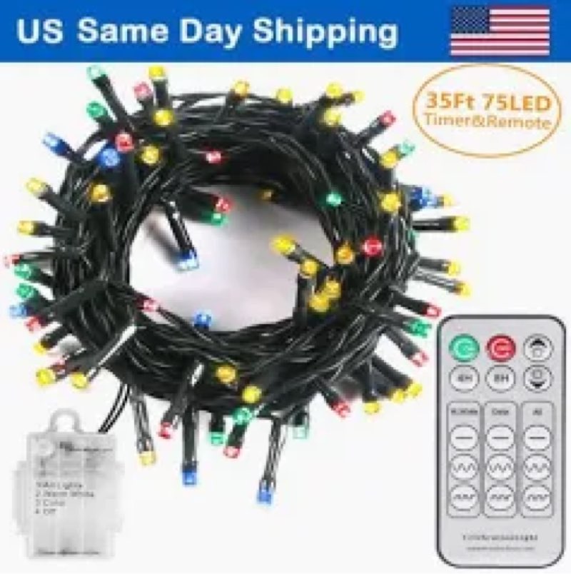  LED String Lights, 33ft 100 LEDs, 8 Modes, Warm White, Indoor Outdoor Plug-in Fary Lights for Christmas Tree, Bedroom, Classroom Decor Outdoor Decor Cool White, 33FT)