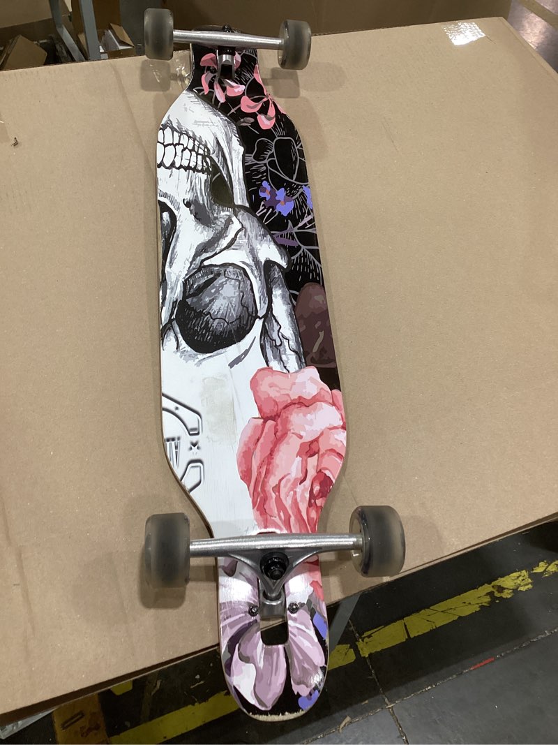 Condition photo showing Good Condition for amrgot 42 inches complete longborads drop through deck concave cruise professional longboards skeleton and flower