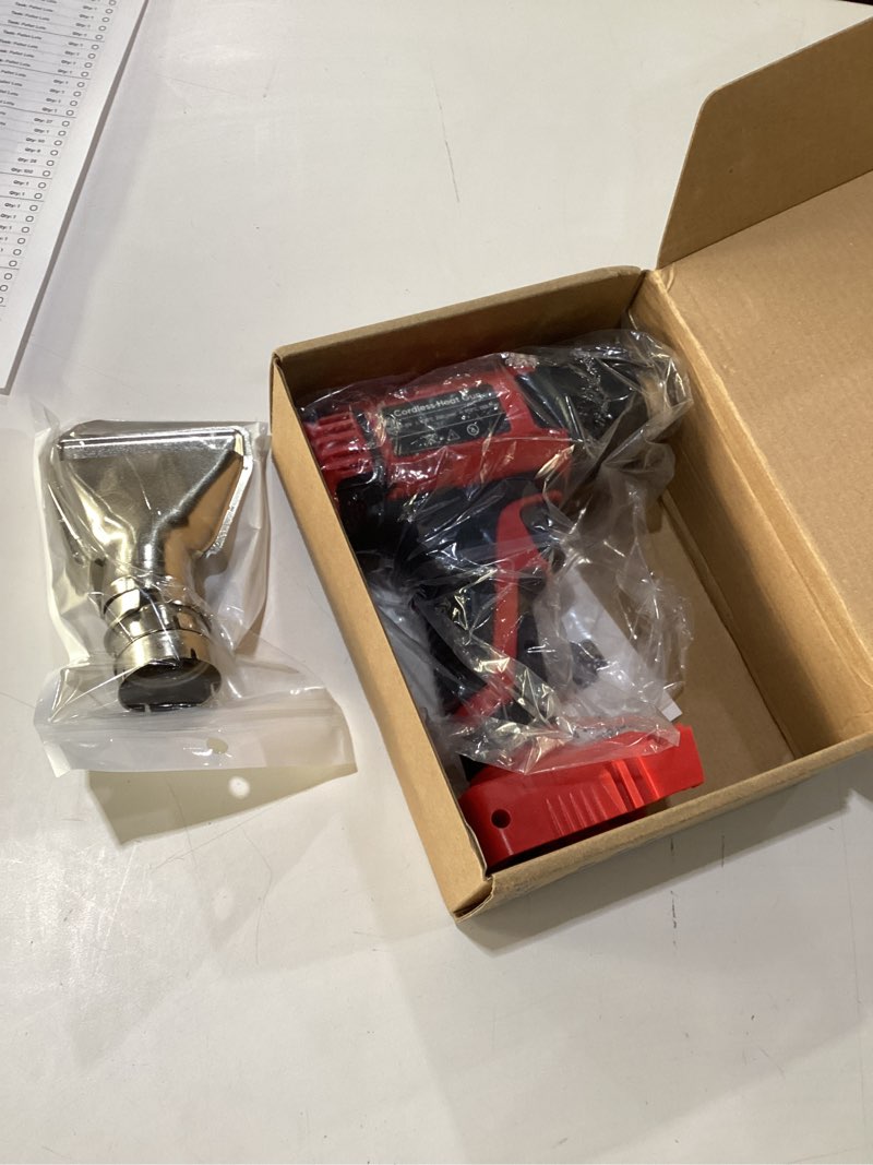 Condition photo showing New/Like New for ?380w?1022°f & 572°f?cordless heat gun compatible with milwaukee m18 18v battery, portable hot air gun fast heating dual temp with led light 4 nozzles for shrink tubing, resin, vinyl wrap (no battery)