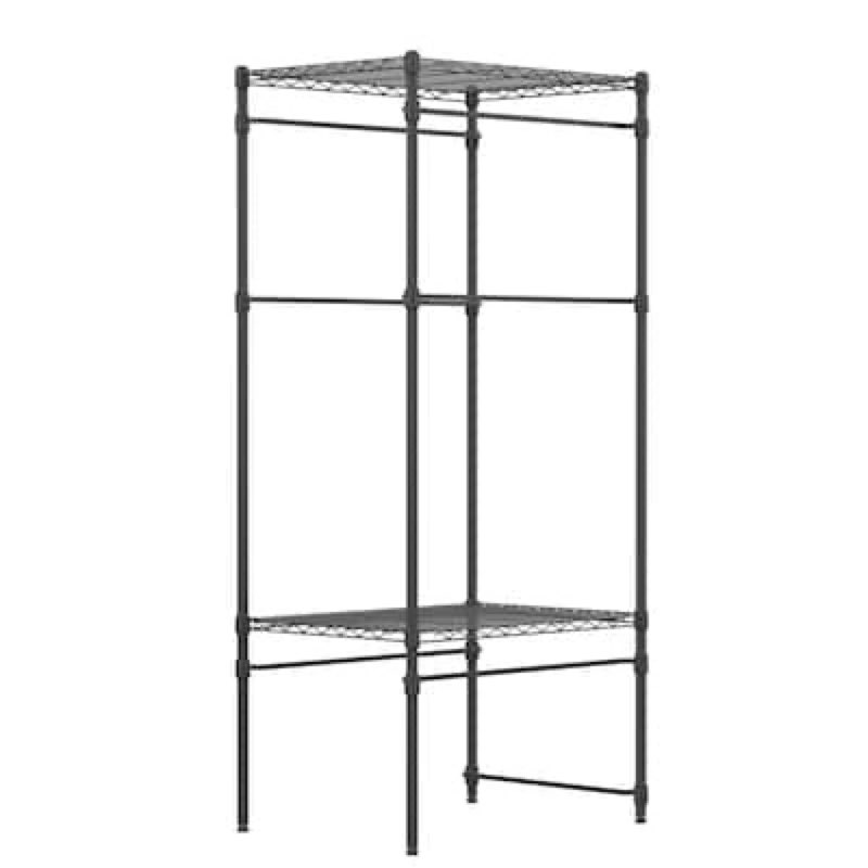 Project Source 23.3-in W x 31.4-in D x 68-in H 5 -Tier Black Metal Wire Storage Bin Rack