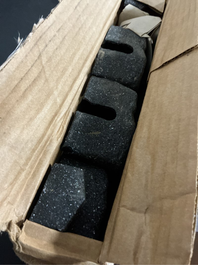 Condition photo showing As Is for beuta landscape edging | garden edging border | faux stone bricks for lawn edging, flower beds, pathways & yard edging– 4 packs | each section has 6 bricks 48"l x 4"w x 2.25"h | 12 spikes |charcoal 4-pack (16 ft) charcoal