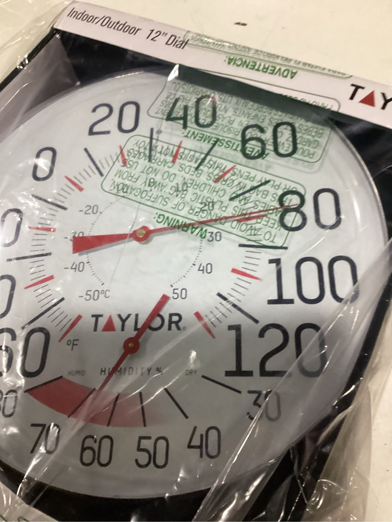 Condition photo showing Good Condition for taylor precision products humidiguide dial thermometer (12-inch), white, one size one size patio thermometer temperature/humidity gauge
