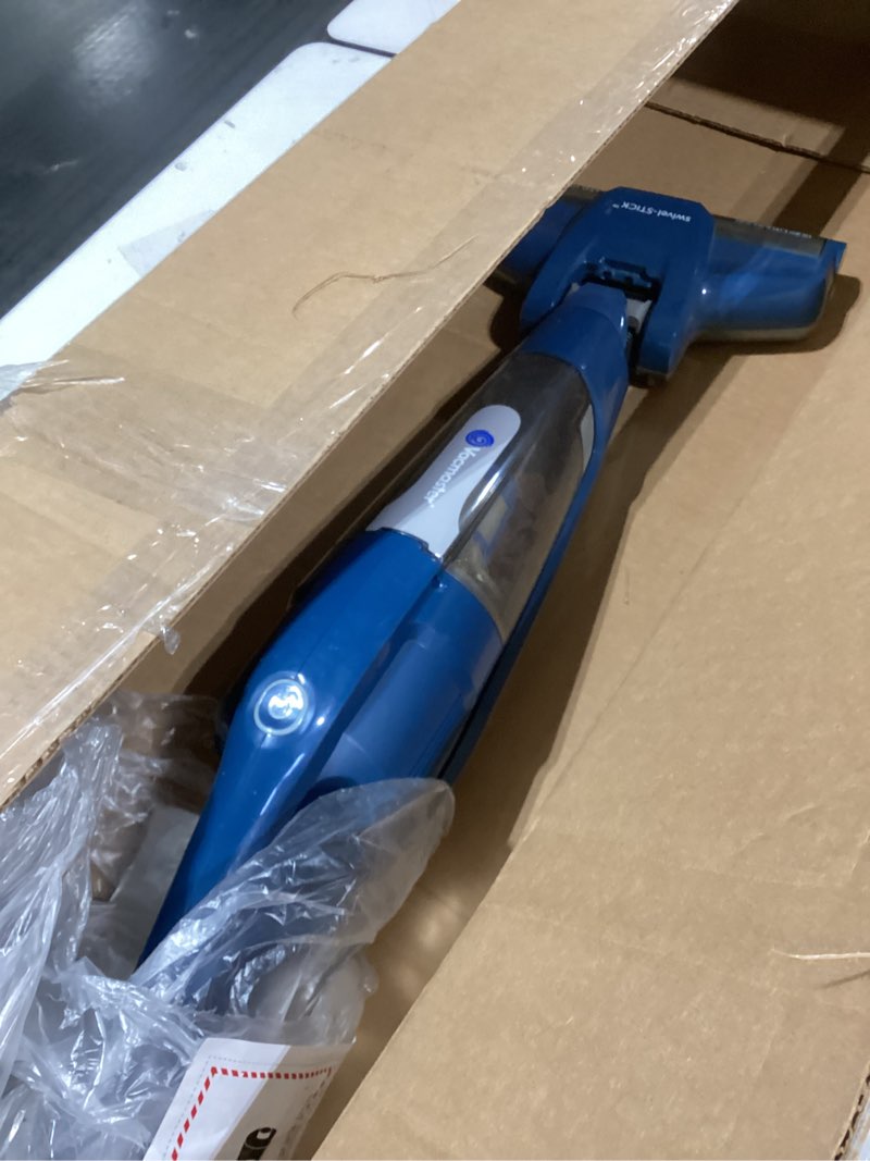 Condition photo showing As Is for Vacmaster Portable 10.8V 2-in-1 Cordless Stick Lightweight Vacuum Cleaner with 2-Speed Power Control and LED Headlight for Hardwood Floor, Carpet & Pet Hair, Blue