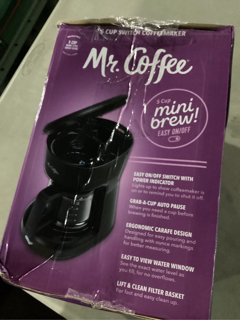Condition photo showing New/Like New for Mr. Coffee® 5-Cup Mini Brew Switch Coffee Maker, Black Black 5-Cup Coffee Maker