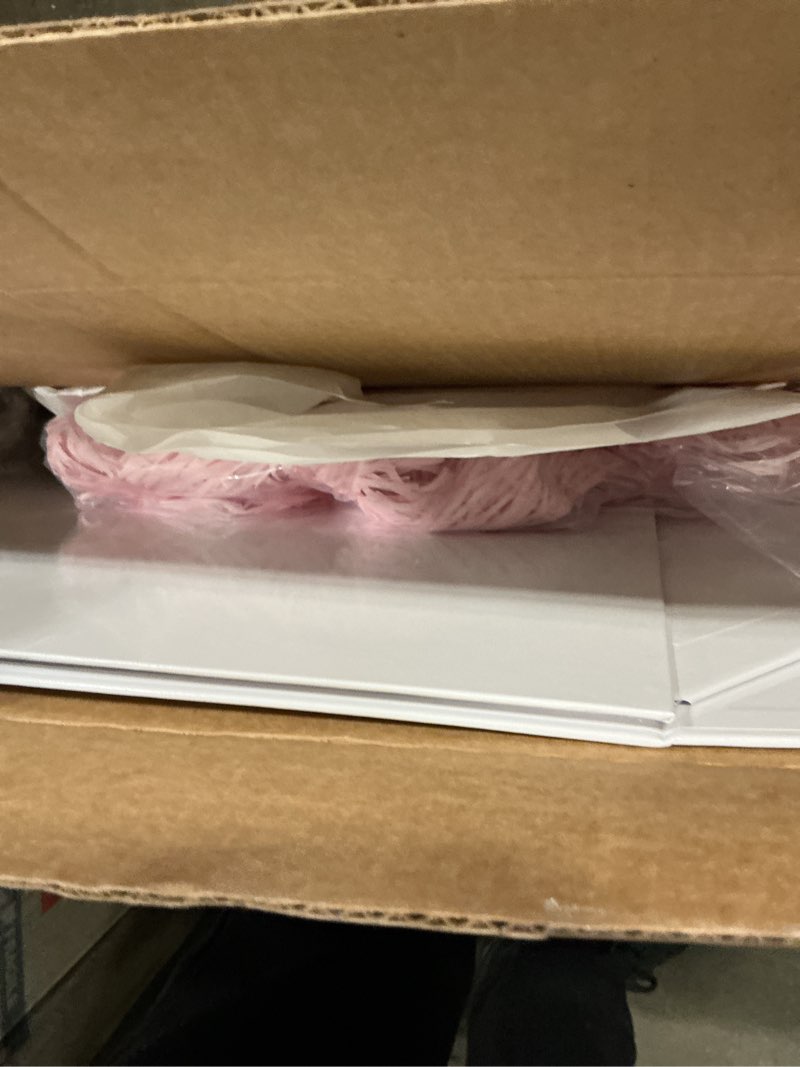 Condition photo showing As Is for UoeRing 1 Extra Large White Gift Box 20x16x7 inch Luxury Gift Box for Presents with Magnetic Closure Lid Collapsible,Birthday,Christmas,Contains Card, Ribbon,Tissue Paper,Shredded Paper Filler 20x16x7 Inch-White-Pack of 1