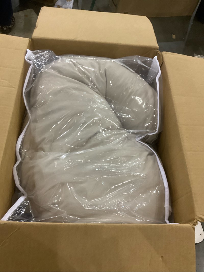 Condition photo showing Good Condition for Boppy Cuddle Pillow with 100% Organic Cotton Removable Cover, Hypoallergenic Fiber Fill, Contoured for Support for Side Sleeping, Relieve Shoulder Pressure, Align HIPS for Lower Back Pain, Biscuit