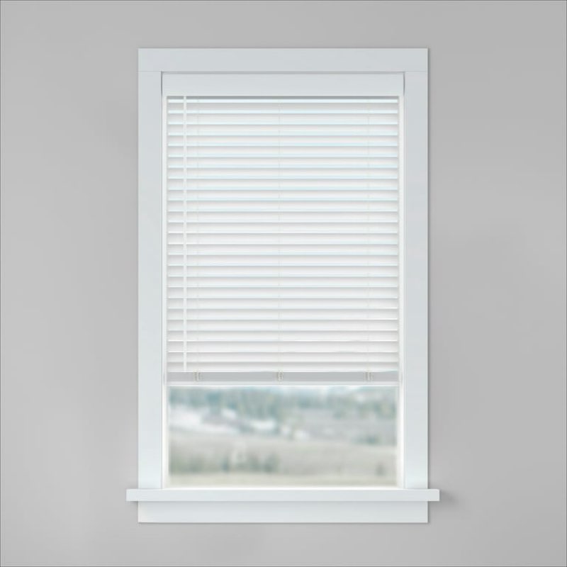 levolor basics 2" cordless faux wood blinds, white, 35" width x 48" length