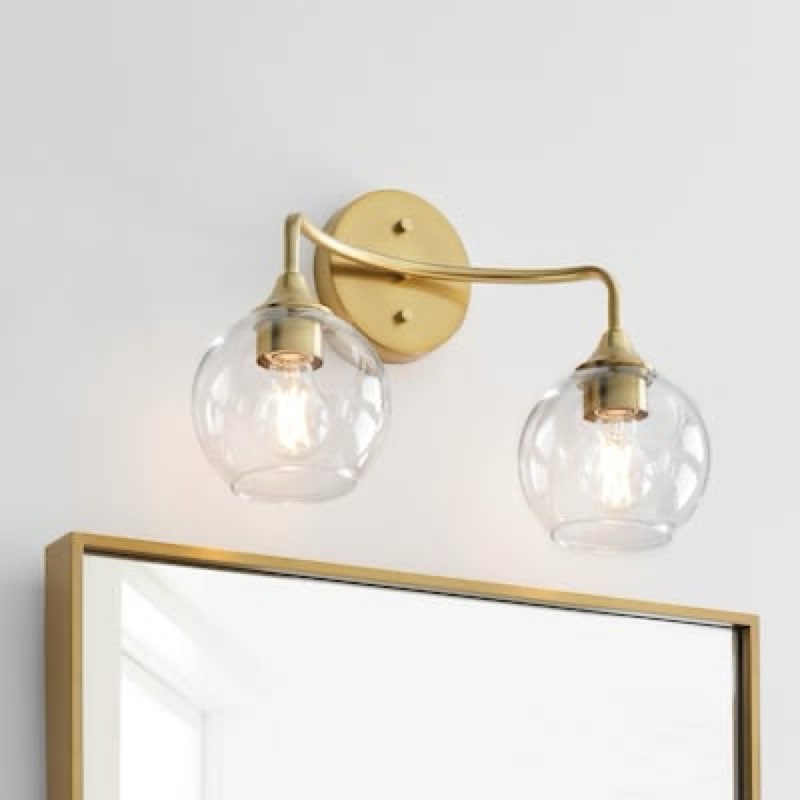  Origin 21 Freya 17-in 2 Light Brushed Gold Farmhouse Bathroom Vanity light