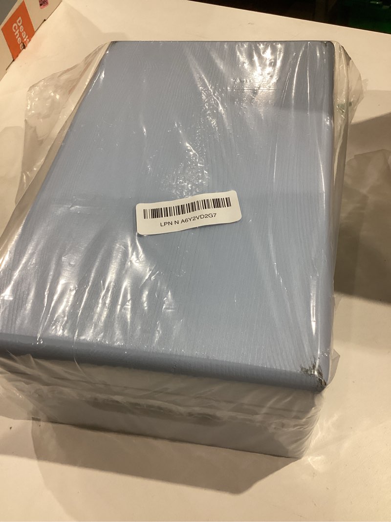 Creative Deco Large Blue Wooden Box Storage with Hinged Lid | 11.8x7.87x5.51in (+-0.5) | Keepsake wi