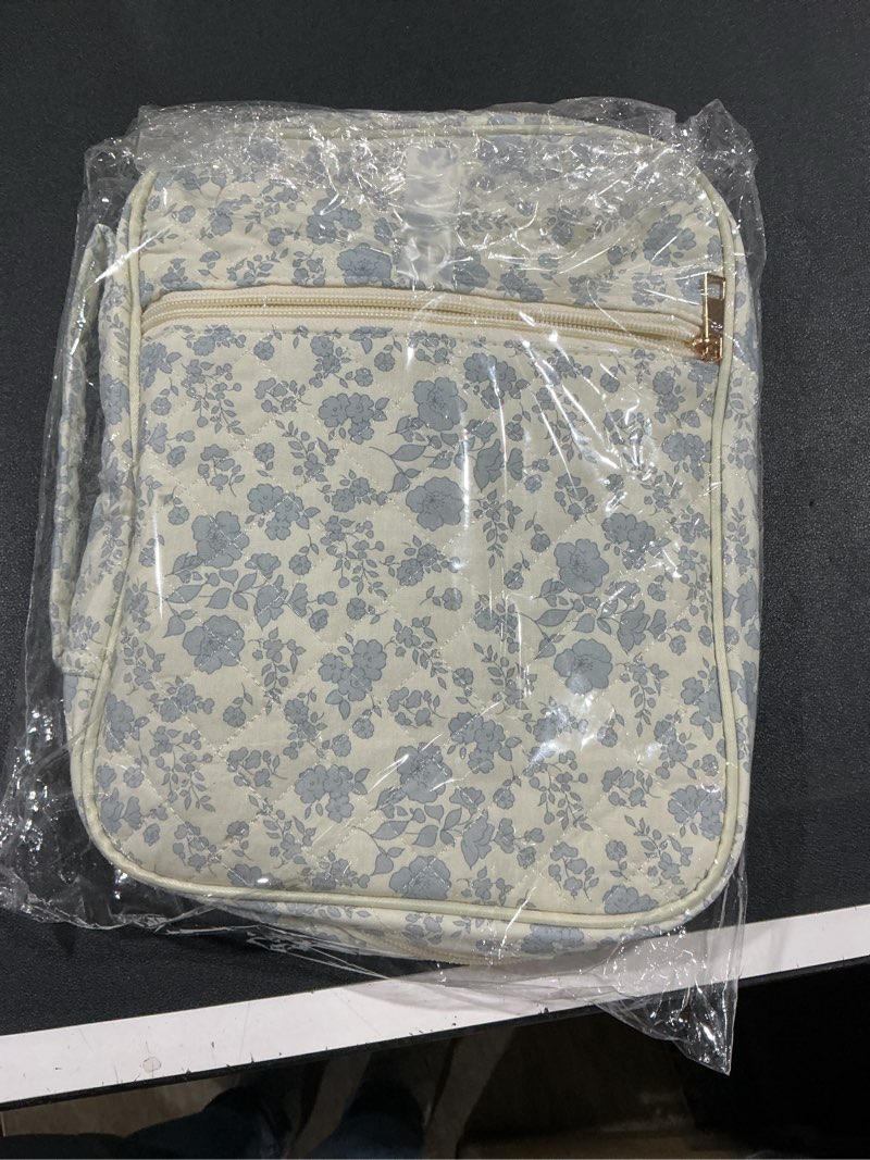 Condition photo showing As Is for Bible Cover Case for Women Large Bible Cover with Durable Handle Quilted Bible Carrying Case for Girls Bible Study Supplies Accessories (Blue Flower, Blue Flower) Blue Flower Blue Flower