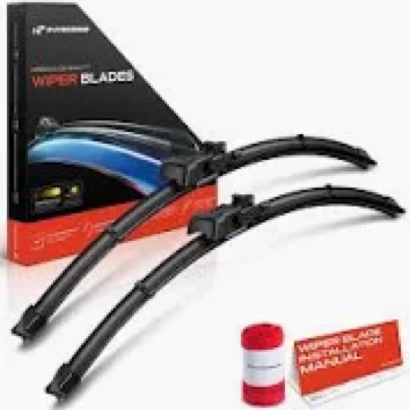 A-Premium Pack of 2 Windshield Wiper Blades with Wear Indicator & Towel - Compatible with Mercedes-B