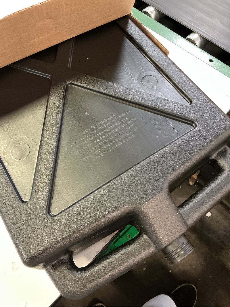 Condition photo showing Good Condition for chapin 78005 oil drain pan, 12?quart low?profile automotive drain container, recycled polymer construction, large splash?free target area & built?in carry handles for easy oil & coolant changes