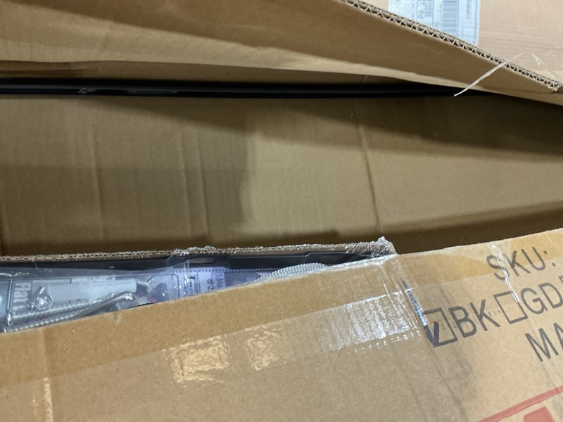 Condition photo showing New/Like New for 47x14 mirror full length door hanging wall mounted aluminum alloy metal frame dressing make-up save space half body mirrors for entryway bedroom bathroom living room 47 inch black black 47"l x 14"w