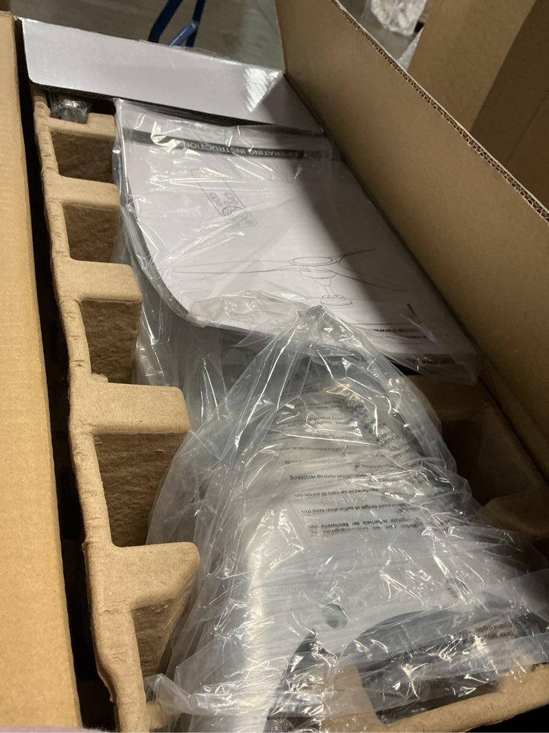 Condition photo showing item condition for 52 Inch Quiet DC Motor Ceiling Fan with Light Remote Control, Indoor 3 Blade Silver Modern Ceiling Fan for Bedroom Living Room Porch