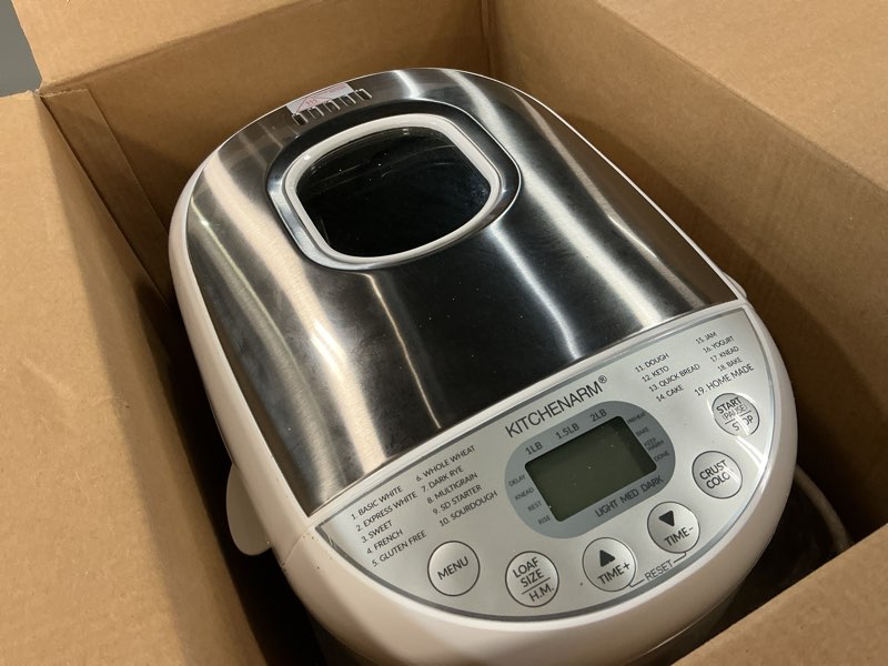Condition photo showing Good Condition for kitchenarm 19-in-1 handy bread machine with homemade cycle and gluten free setting - beginner friendly 2lb 1.5lb 1lb white bread maker machine with recipes and delay timer
