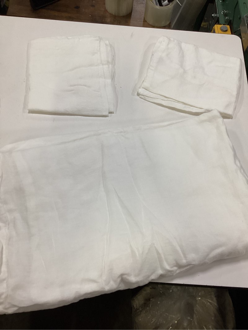 Condition photo showing Good Condition for european linen duvet cover set, king/cal king, white