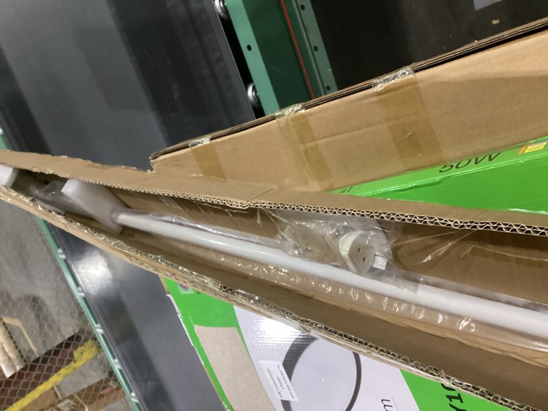 Condition photo showing New/Like New for white disc curtain rods, 48-84 inches window curtain rod,adjustable room darkening drapery rod with aluminum finials and brackets,wrap around design 48-84" white
