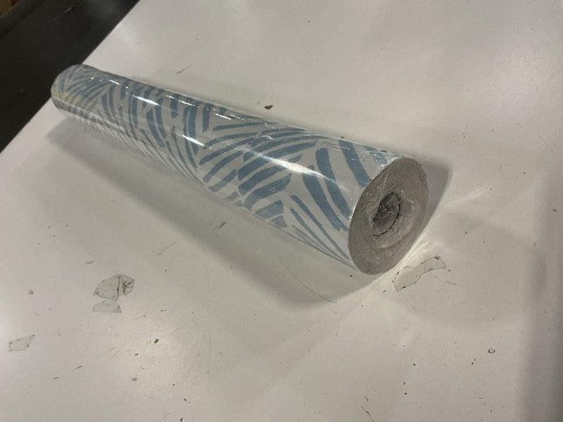 Condition photo showing New/Like New for Striped Wallpaper Peel and Stick Wallpaper Modern 17.3"x393" White/Blue Wall paper Herringbone Self Adhesive Removable Wallpapers Blue Contact Paper for Bedroom Cabinets and Drawers Vinyl Roll 17.3" x 393" Blue