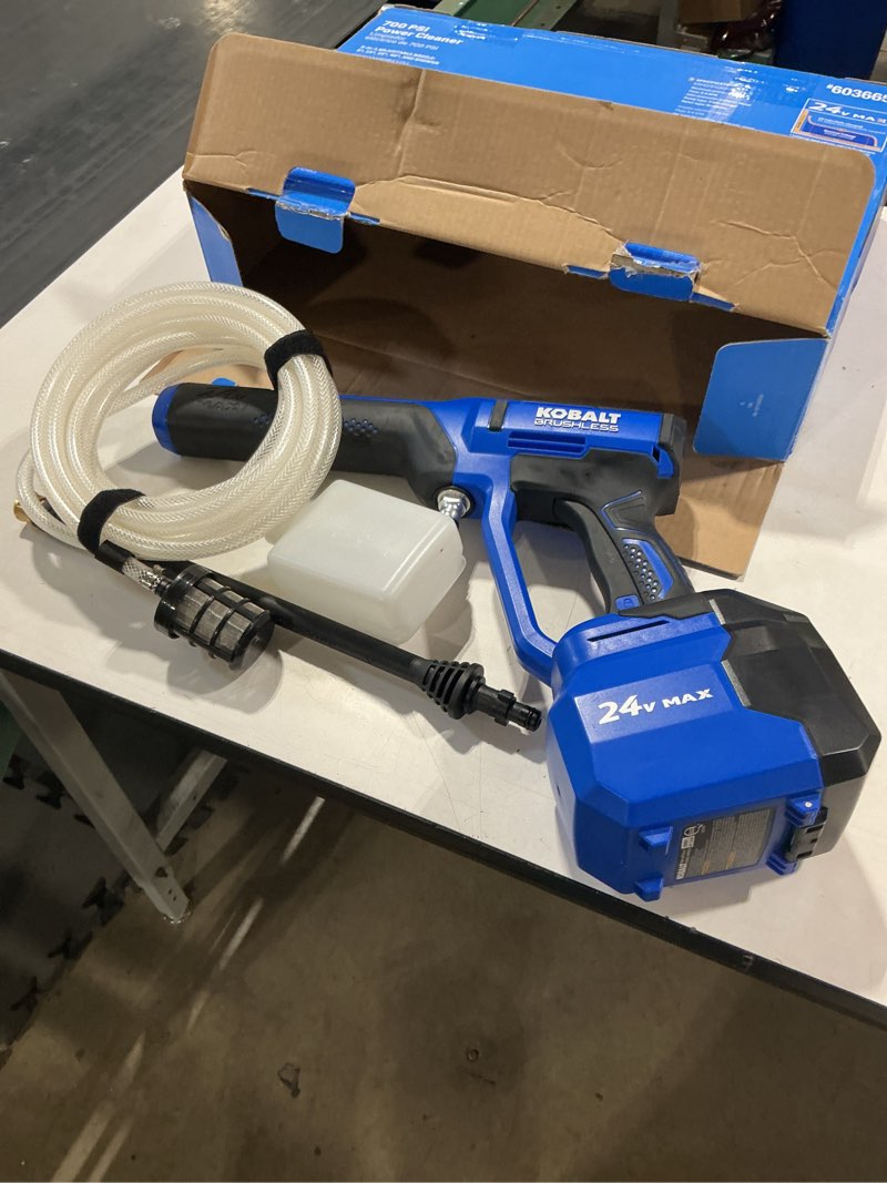 Condition photo showing Good Condition for kobalt 700-psi 0.8-gpm cold water battery outdoor power cleaner with 1 spray tips