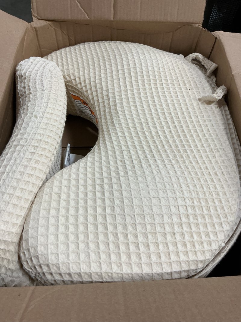 Condition photo showing Good Condition for my brest friend super deluxe nursing pillow-enhanced comfort & ergonomic breastfeeding pillow for ultimate support for mom & baby-adjustable and with handy side pocket,100%woven cotton oatmeal waffle oatmeal waffle super deluxe