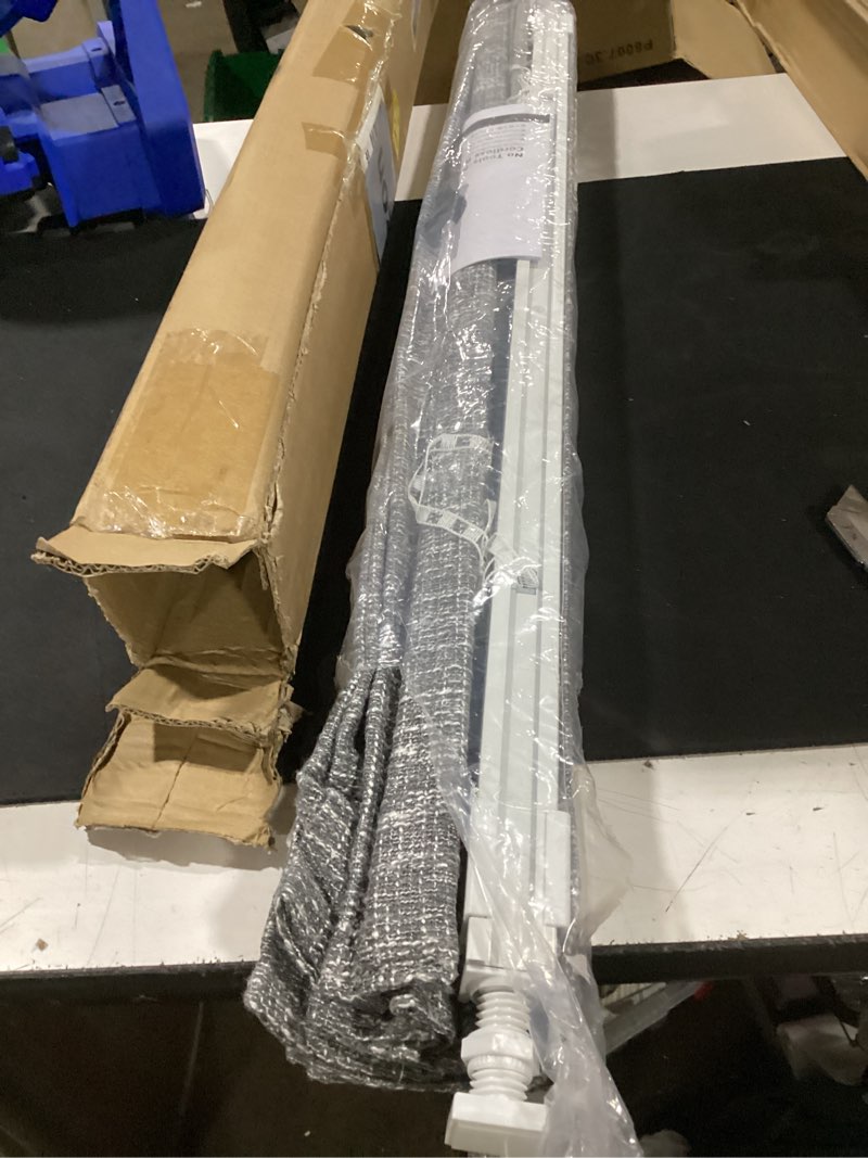 Condition photo showing Good Condition for unishades no drill cordless roman shades, room darkening, 34×64 in charcoal | cordless fabric shades with polyester material provide room darkening, easy installation without drilling charcoal 34" w × 64" h