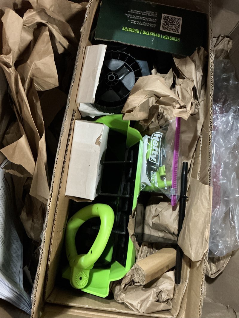 Condition photo showing As Is for Earthwise SN74016 40-Volt Cordless Electric Snow Shovel, Brushless Motor, 16-Inch width, 300lbs/Minute (Battery and Charger Included)