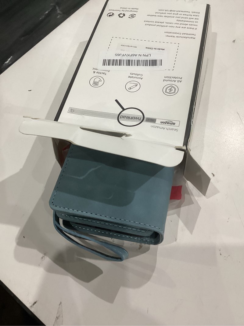 Condition photo showing item condition for TwoHead Wallet Case Compatible with iPhone 15 Pro,Detachable Magnetic Phone Case,All-Round Protective Leather Phone Case with Card Holder,6.1",Blue Dream Blue for iPhone 15 Pro