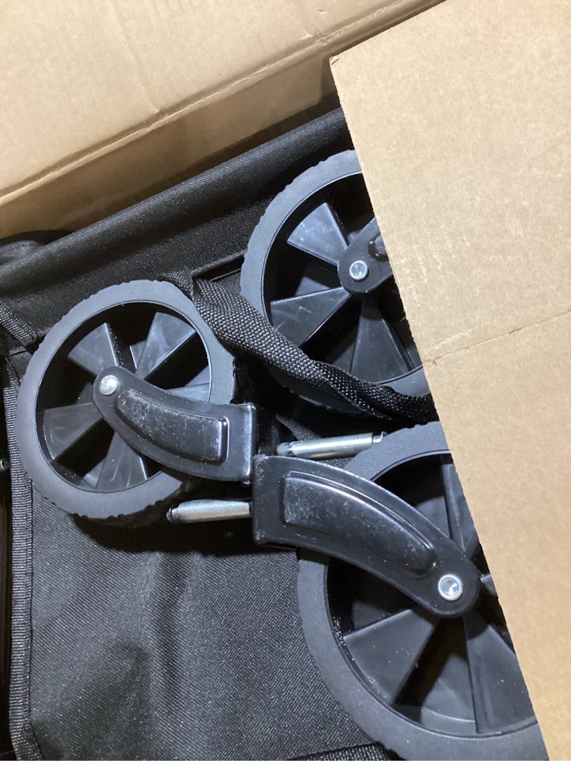 Condition photo showing Good Condition for Collapsible Wagon with Wheels, 220 lbs Wagons Carts Foldable Wagon Cart with Flexible Handle, Lightweight Portable Folding Utility Grocery Shopping Cart for Grocery Sports Garden Camping Black Medium without Tailgate