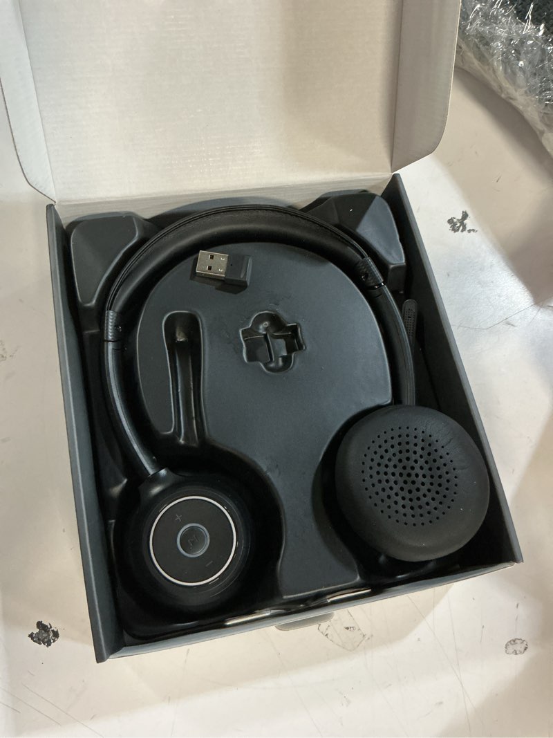 Condition photo showing Good Condition for (2026 upgraded) wireless headset with mic for work, bluetooth headset with noise canceling microphone, wireless headphones with mic and usb dongle and mute, fit for computer/pc/teams black