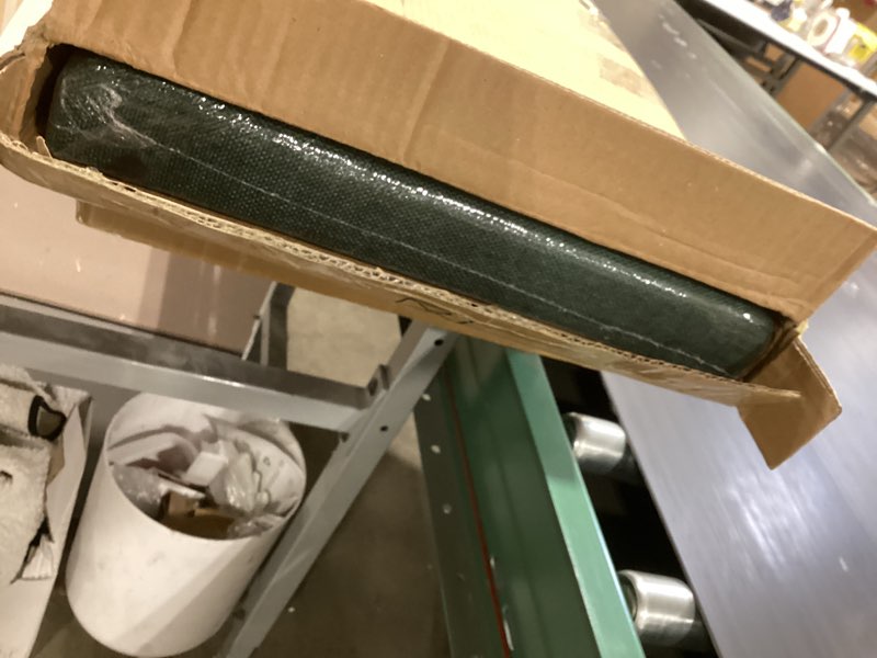 Condition photo showing New/Like New for 45.3 inches ottoman bench - foldable seat, footrest, shoe bench, end of bed storage with flipping lid, 166l space, linen fabric emerald 45.3" flip emerald