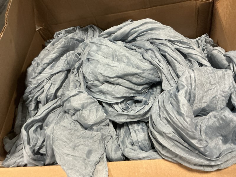 Condition photo showing Good Condition for wokceer wedding arch draping fabric 6 panels 28.7\\\" x 20ft ivory drapes sheer fabric backdrop arch draping for wedding ceremony birthday party bridal shower decoration 6 panels dusty blue