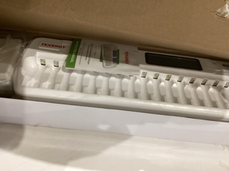 Condition photo showing As Is for tenergy tn438 16 bay battery charger for aaa and aa rechargeable batteries, aa/aaa nimh/nicd rechargeable batteries charger with ac wall adapter and car adapter