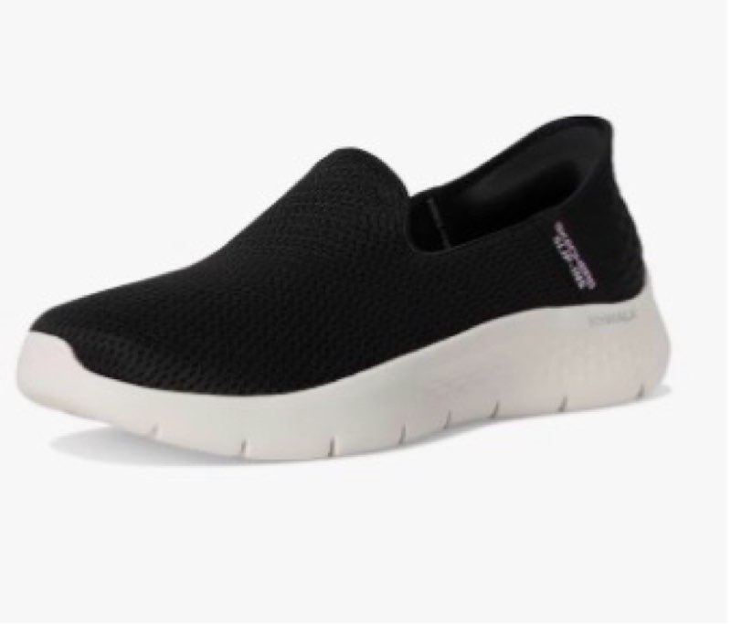 Skechers Women's Hands Free Slip-Ins Go Walk Flex-Relish Sneaker, Black/White, 7 US